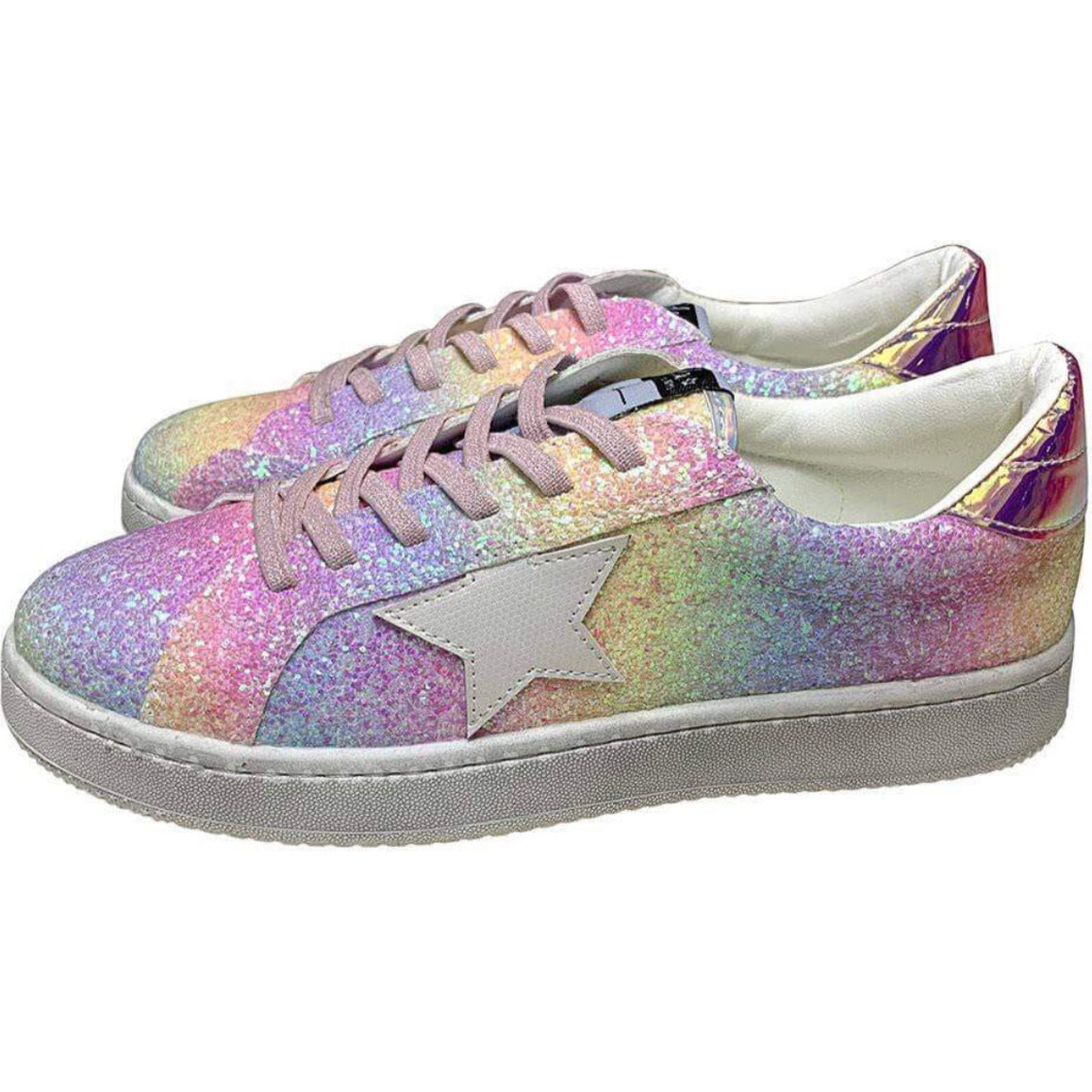 Ombre Glitter Star Sneakers, Multi | Maisonette