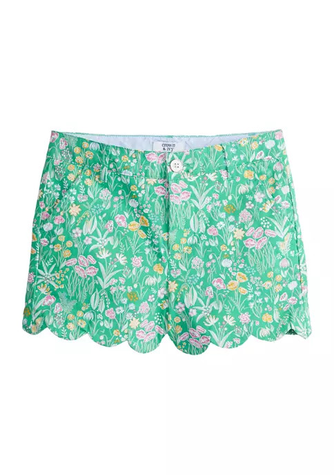 Girls 7-16 Printed Scallop Shorts | Belk