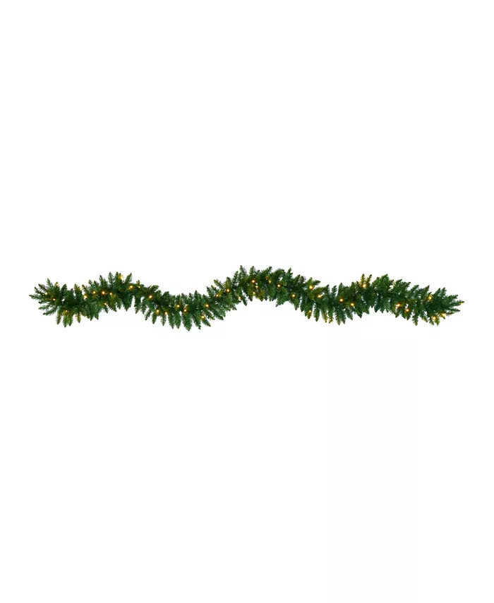 Nearly Natural Christmas Pine Artificial Garland with 50 Warm LED Lights & Reviews - Shop All Hol... | Macys (US)