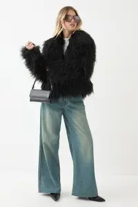 Jackets & Coats | Mongolian Collared Faux Fur Jacket | MissPap | Debenhams UK