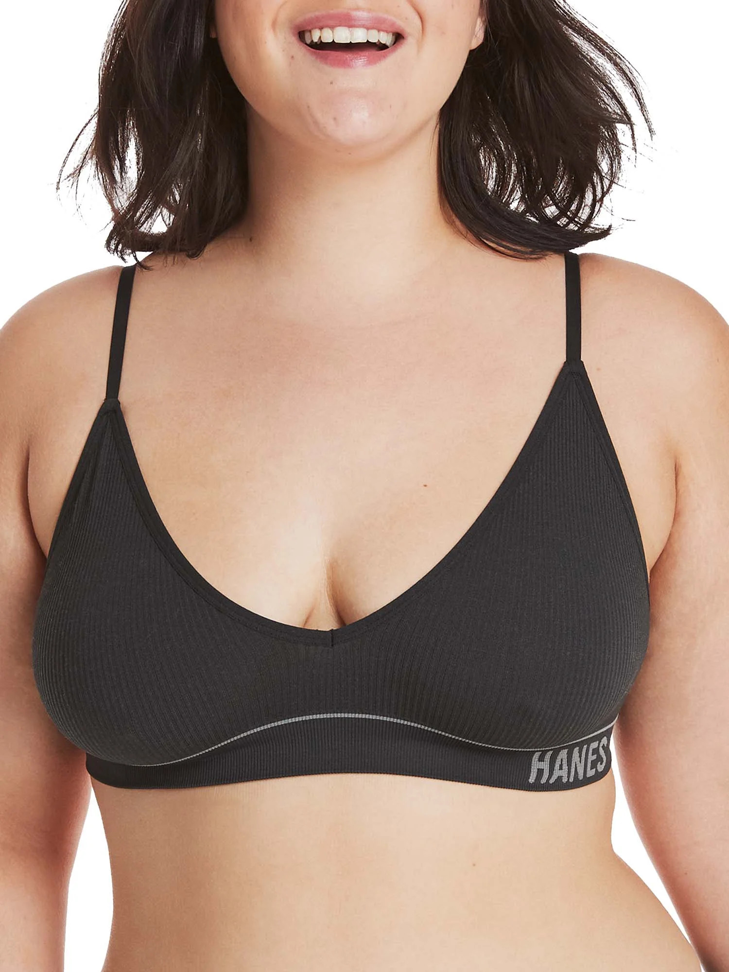 Hanes Classics Women's Seamless Retro Rib Triangle Bra, Style MHB005 | Walmart (US)