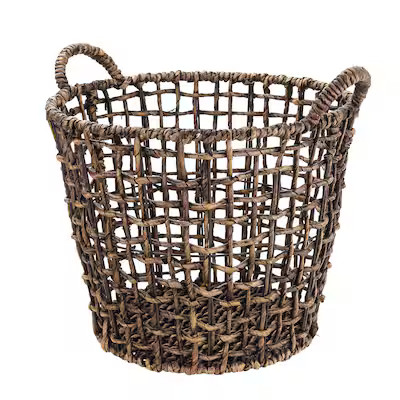 allen + roth  16.54-in W x 16.14-in H x 16.54-in D Dark Brown Water Hyacinth Basket | Lowe's