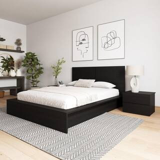 James 4-Piece Black Composite Queen Size Bedroom Set | The Home Depot