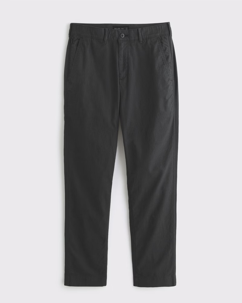Men's Straight Linen-Blend Fixed Waist Pant | Men's Bottoms | Abercrombie.com | Abercrombie & Fitch (UK)