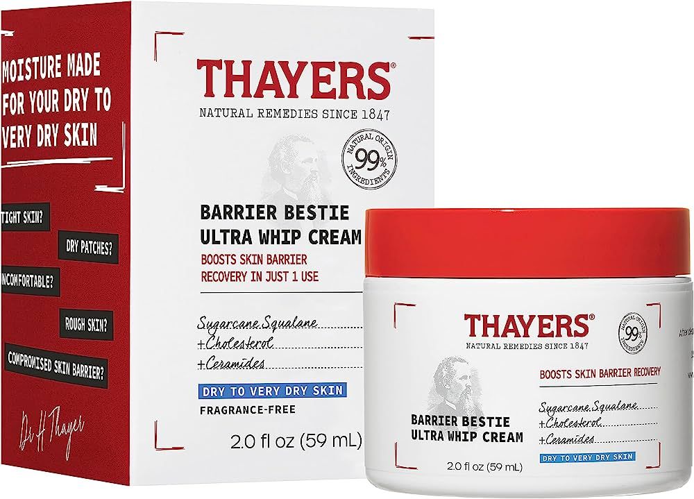 THAYERS Barrier Bestie Ultra Whip Face Cream, Moisturizer with Sugarcane Squalane and Ceramides, ... | Amazon (US)