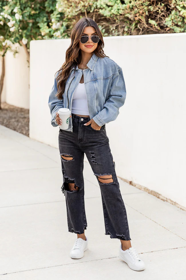 Wake Me Up Light Wash Denim Jacket | Pink Lily