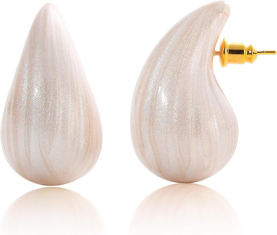 Big Hoop Earrings for Women Trendy, Teardrop Dangle Earrings Jewelry, Hypoallergenic 22K Gold Pla... | Amazon (US)