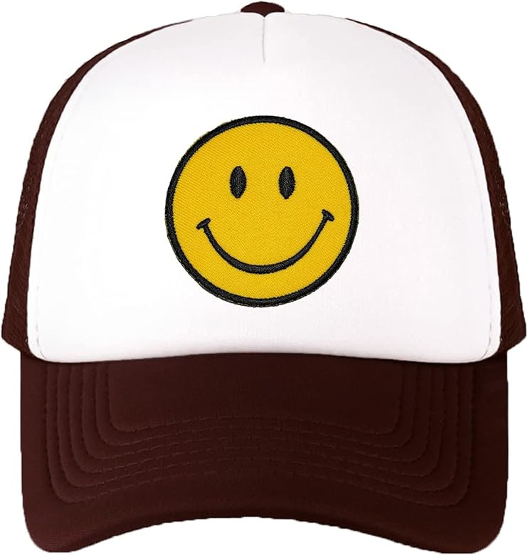 lycycse Smile Face Trucker Hat Retro Mesh Baseball Cap with Smile Patch Foam Neon High Crown Y2K ... | Amazon (US)