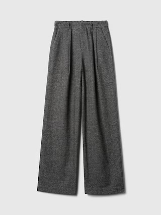 365 High Rise Brushed Twill Pleated Trousers | Gap (US)