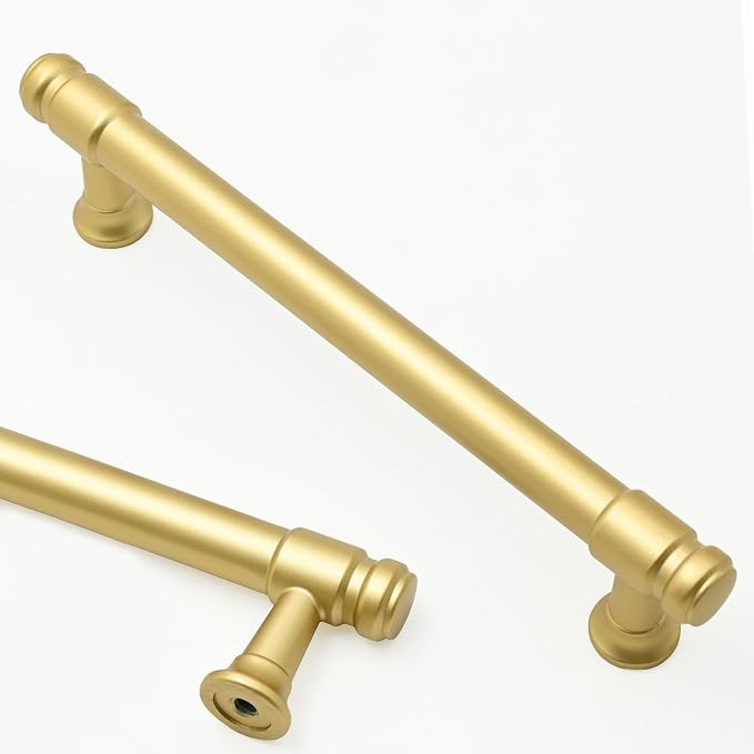 Asidrama 10 Pack 5 Inch(128mm) Brushed Gold Kitchen Cabinet Handles, Cabinet Pulls Gold Kitchen C... | Amazon (US)