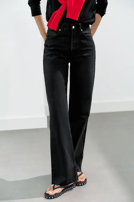 TRF HIGH WAIST WIDE LEG JEANS | Zara US