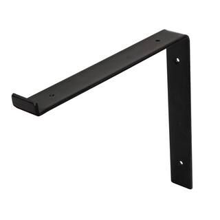 12 in. Black Steel Shelf Bracket for Wood Shelving | The Home Depot