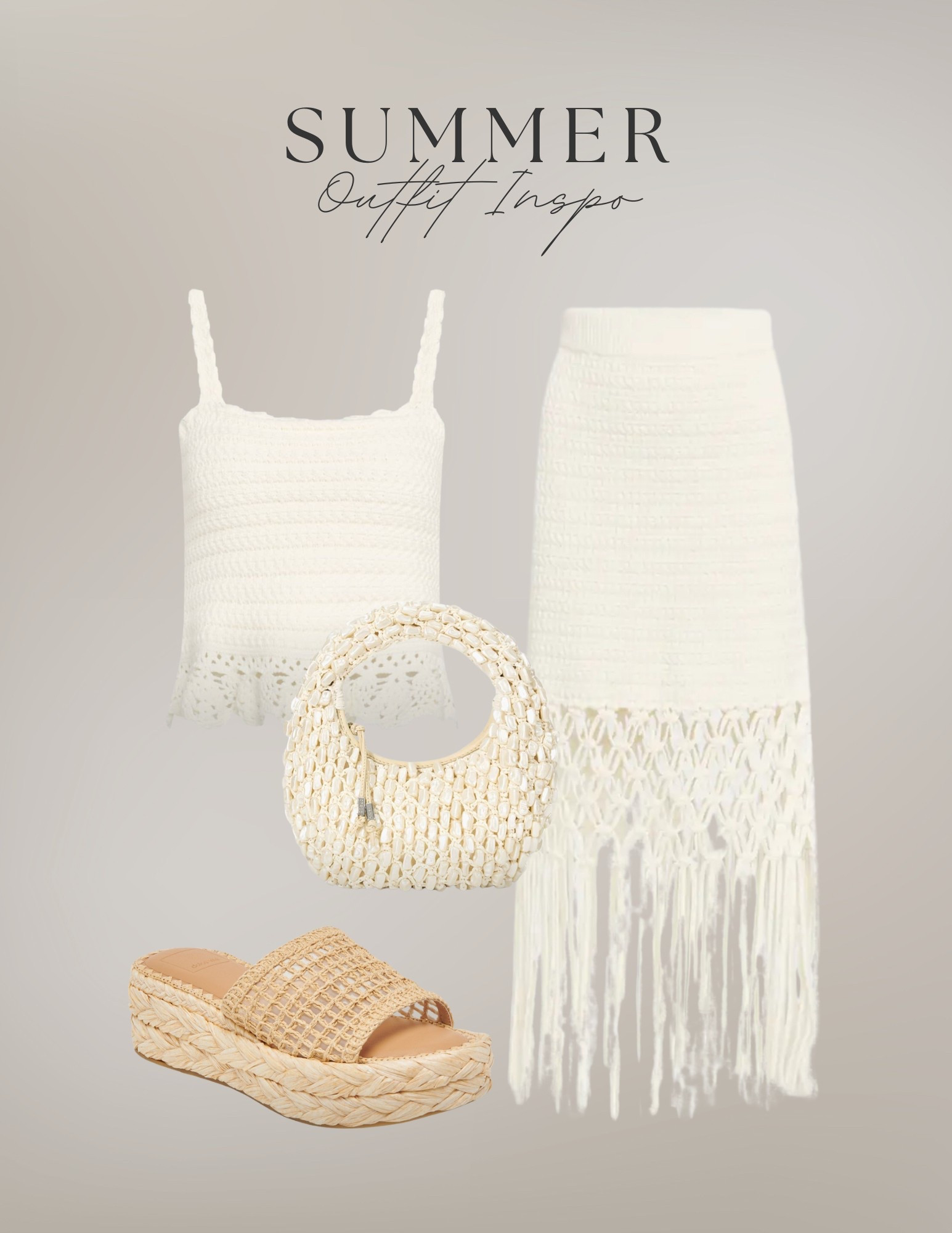 Summer outfit idea!

knit set, summer set, beach set, crochet, sandals, summer purse, summer bag, beach clothes, beach outfit 

#LTKTravel #LTKSeasonal #LTKSummerEdit