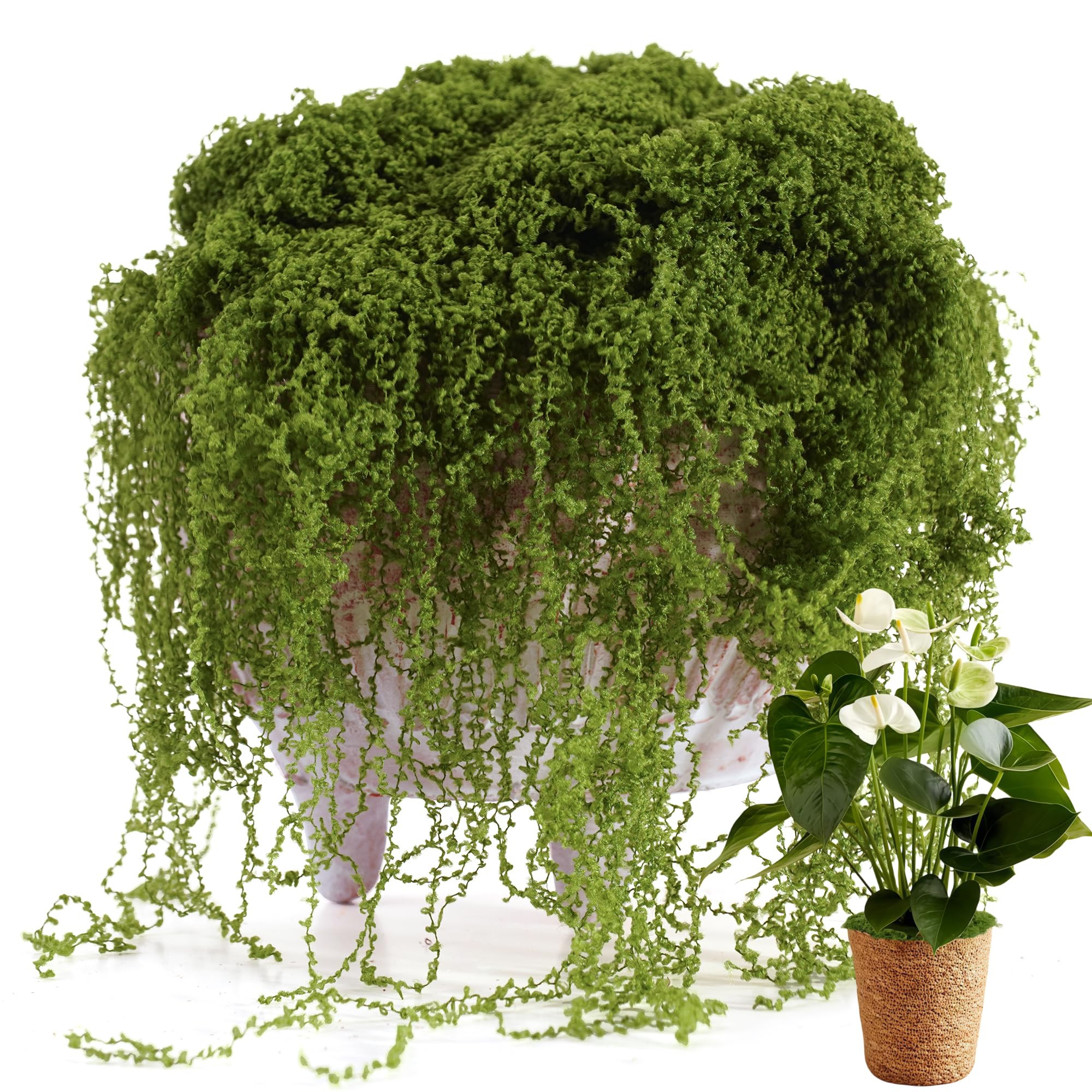 Fake Moss for Potted Plants Indoor, 7OZ Green Moss for Crafts - Realistic Faux Moss Decor for DIY... | Amazon (US)