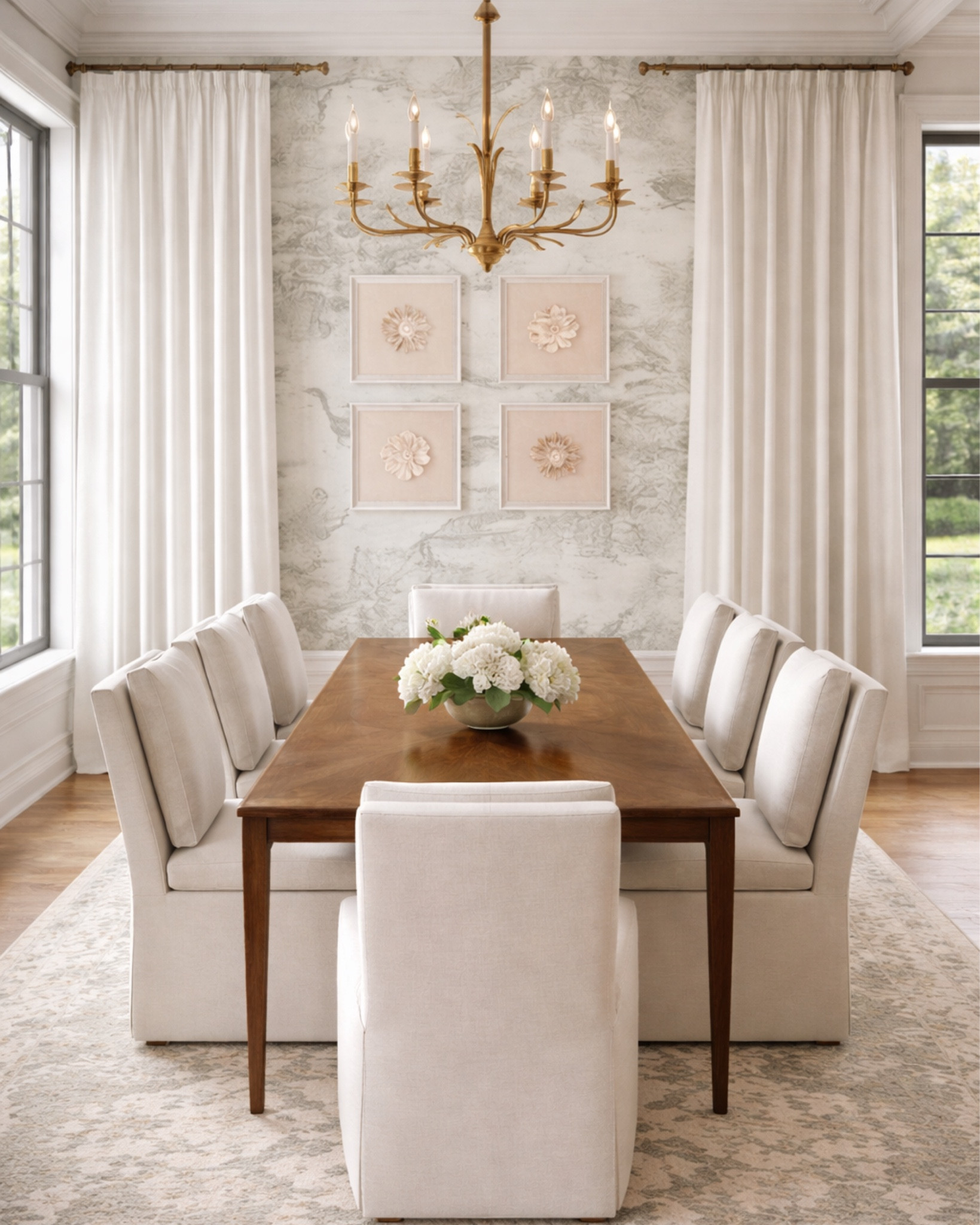 Gorgeous renders and design of a traditional neutral dining room design! 

#LTKHome #LTKdayinmylife #LTKSaleAlert