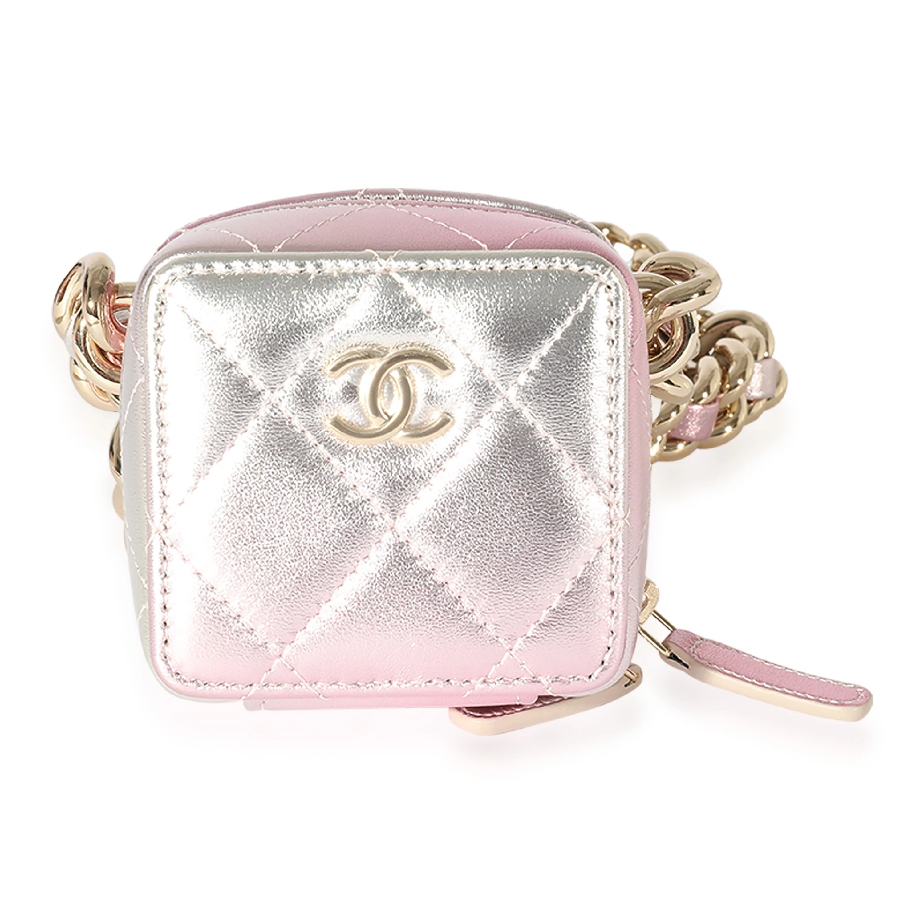 Chanel Metallic Lambskin Quilted Coco Punk Clutch With Chain | myGemma