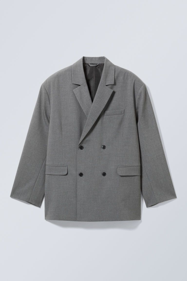 H & M - Klas Melange Oversized Blazer - Grey | H&M (UK, MY, IN, SG, PH, TW, HK)