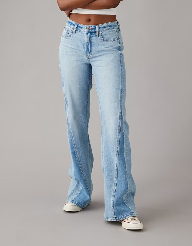 AE Strigid Low-Rise Baggy Flare Jean | American Eagle Outfitters (US & CA)
