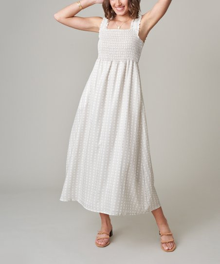 Spartina 449 Beige Babbie's Store Cane Marielle Square Neck Maxi Dress - Women | Zulily