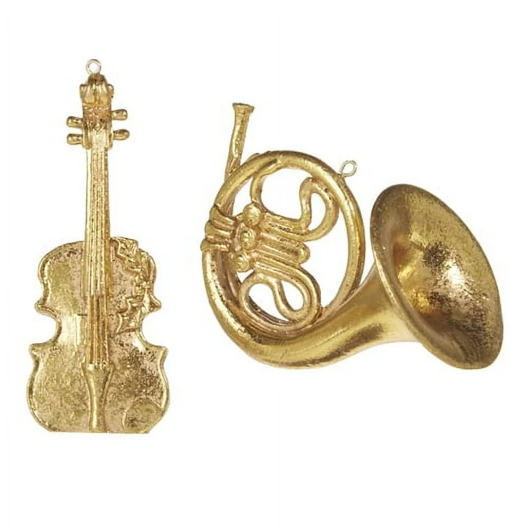 Raz Imports Ornament, Gold Instruments - Set of 2 (4316163) | Walmart (US)