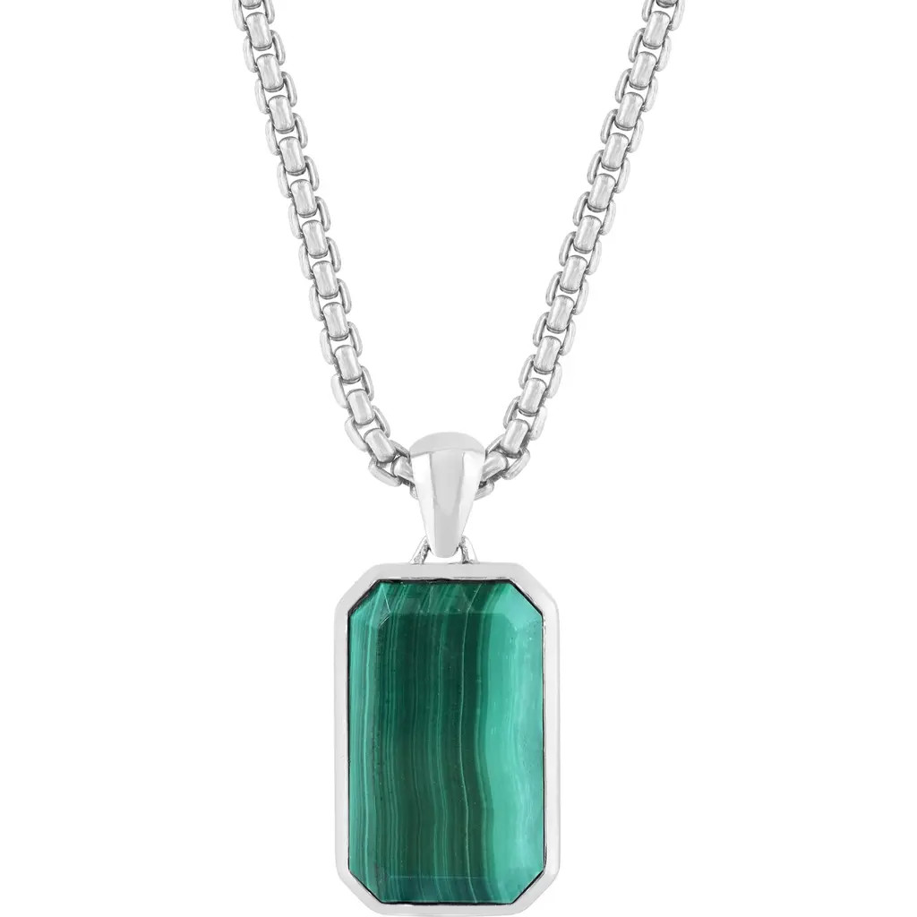 EFFY Men's Sterling Silver Malachite Pendant Necklace in Green at Nordstrom Rack, Size 22 | Nordstrom Rack