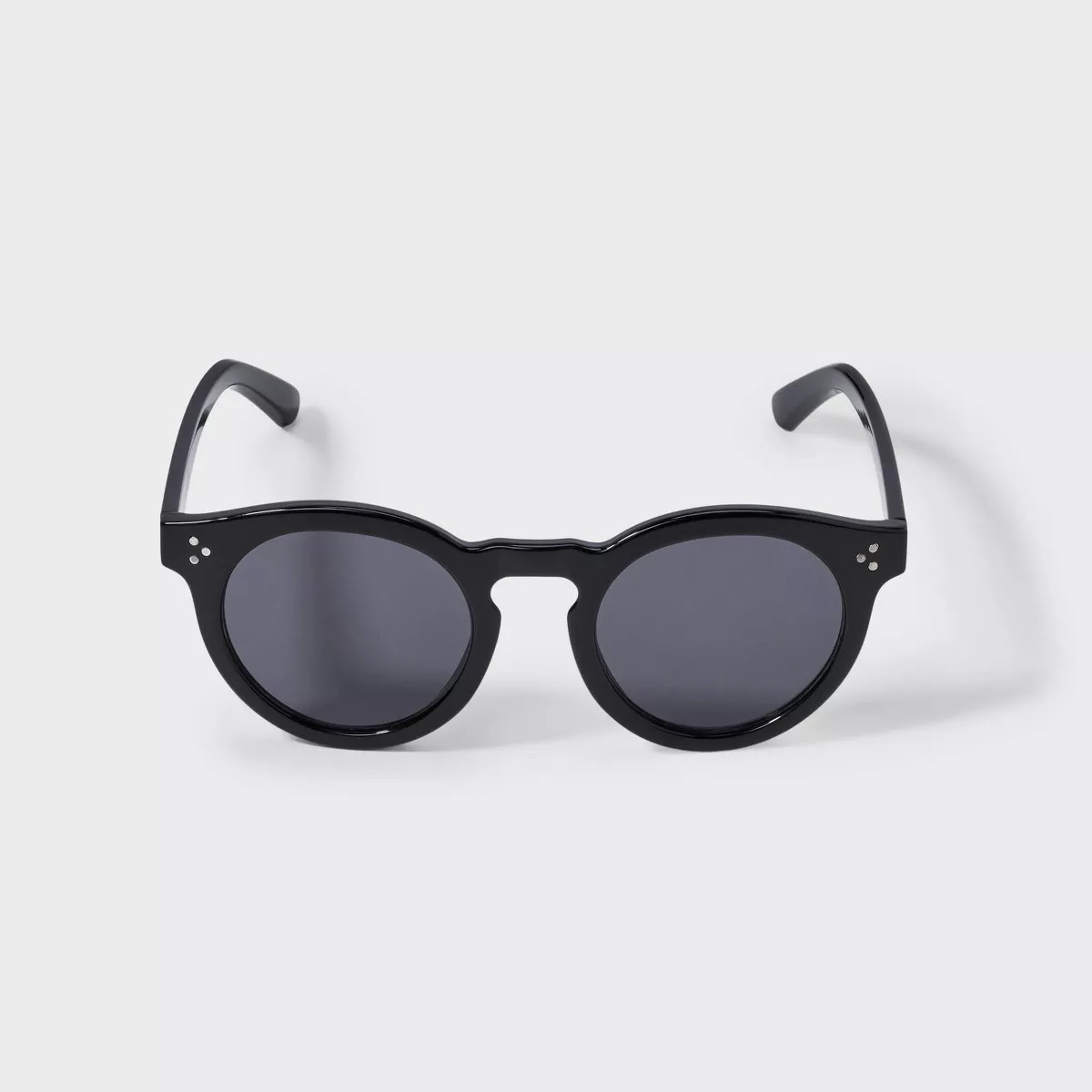 Women's Shiny Plastic Round Sunglasses - Universal Thread™ Black | Target