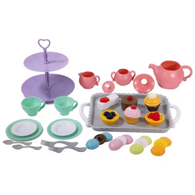 NurtureNature Afternoon Tea Set 25pc - Pink Pot, Desserts, Pretend Play, Ages 3+ | Target