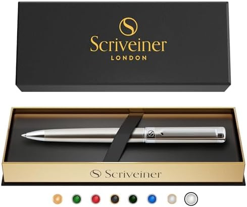 Scriveiner Stainless Steel Ballpoint Pen - Stunning Luxury Pen with Stainless Steel Finish, Schmi... | Amazon (US)