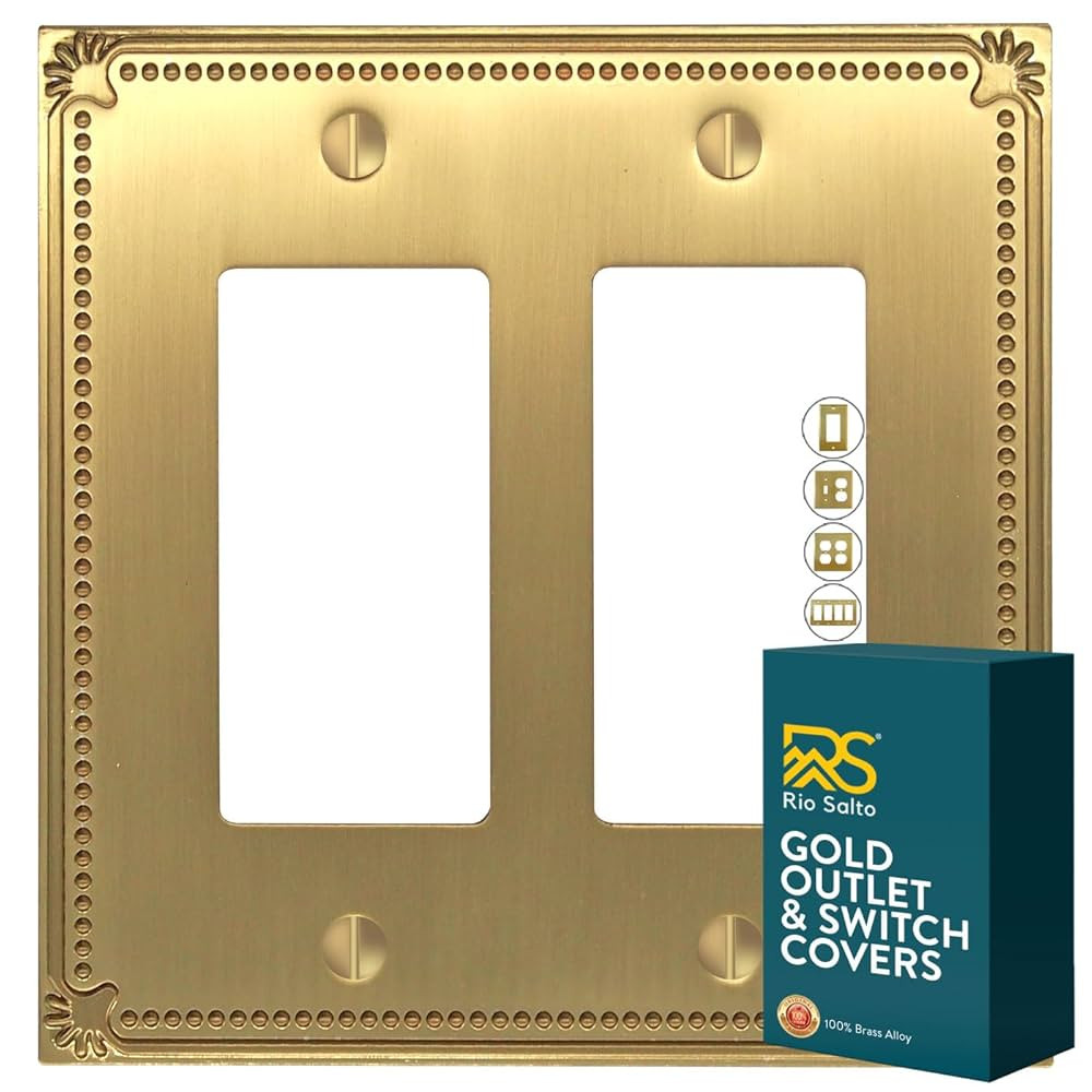 Rio Salto Sunken Pearls Metal Metal Double Rocker Decora Decorator Double Light Switch Wall Plate... | Amazon (US)