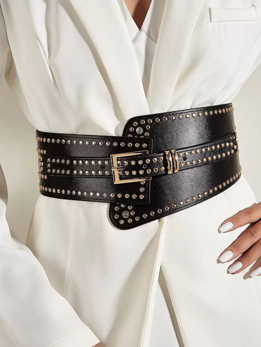 Street Studded Decor Wide Belt Halloween Summer, School | SHEIN