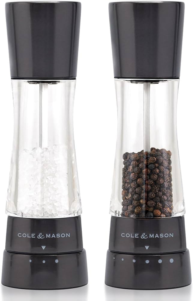 Cole & Mason Derwent Salt and Pepper Grinder Set - Refillable Salt & Pepper Grinder Set with Gourmet Precision Mechanisms - Kitchen Accessories for Cooking - Gift Set, Iron Grey | Amazon (CA)