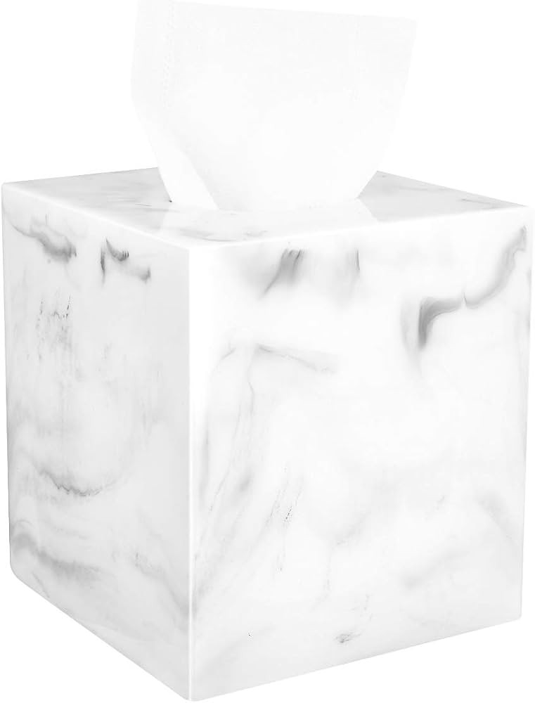 Amazon.com: Luxspire Resin Paper Tissue Box Cover Holder, Square Facial Tissue Case, Pumping Pape... | Amazon (US)