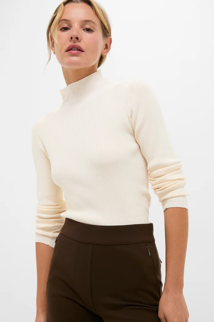 Cream Ribbed Holden Turtleneck | Tuckernuck (US)