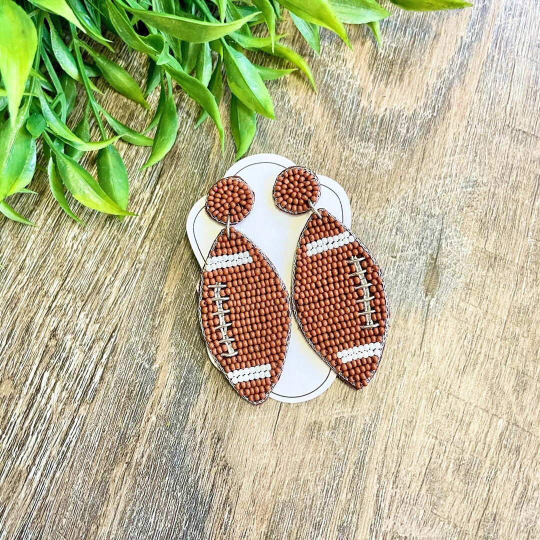 Beaded Football Earrings GAME DAY Football Game - Etsy | Etsy (US)