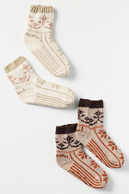Lemon Fairisle Socks, Set of 2 | Anthropologie (US)