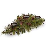 National Tree Company Artificial Christmas Centerpiece | Includes 3 Candle Holders, Cones, and Steel | Amazon (US)