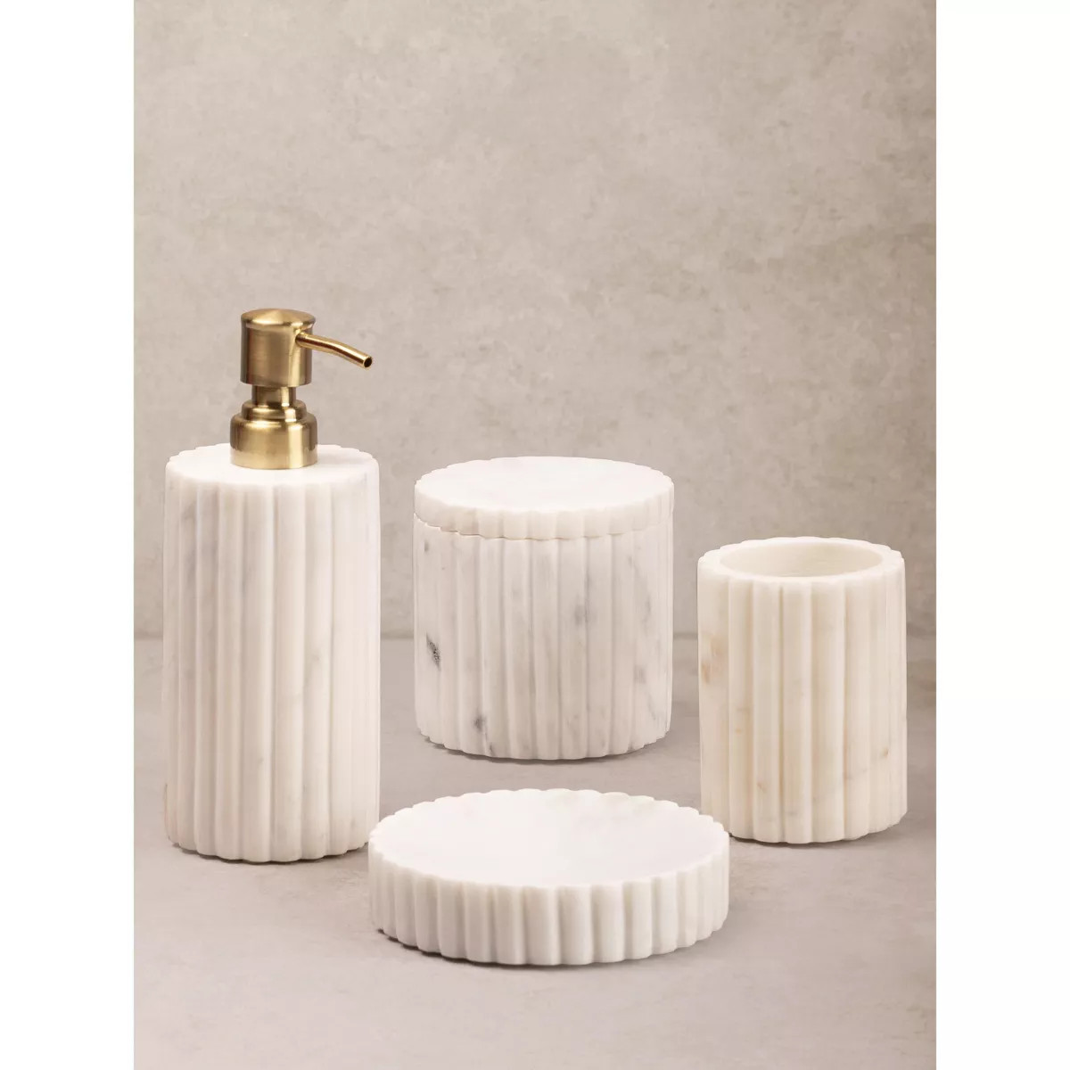 Roksana White Marble Bath Accessories, Set of 4 | Target