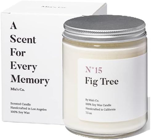 Mia's Co Fig Tree Scented Candle, Handmade with Natural Soy Wax and Cotton Wicks, 7.5 oz Minimali... | Amazon (US)