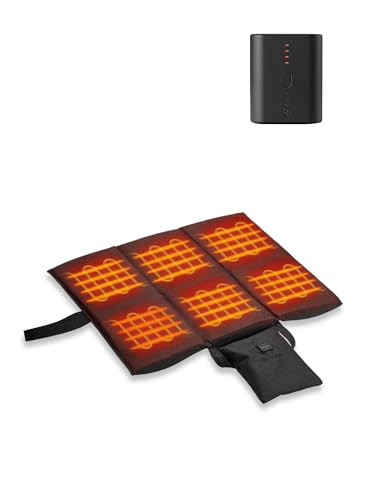ORORO Heated Seat Cushion with Battery Pack, Foldable USB Heated Seat Cover Pads for Office Chair, Stadium, Camping (Black) | Amazon (US)