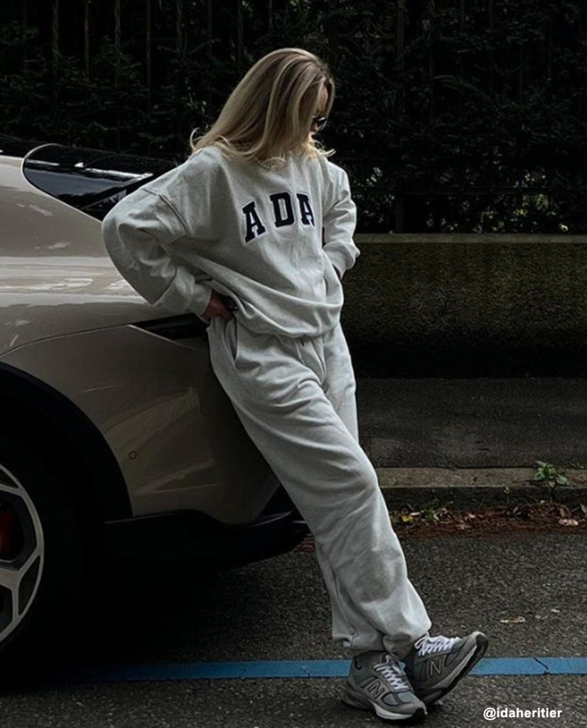 ADA Oversized Sweatshirt - Light Grey Melange | Adanola UK