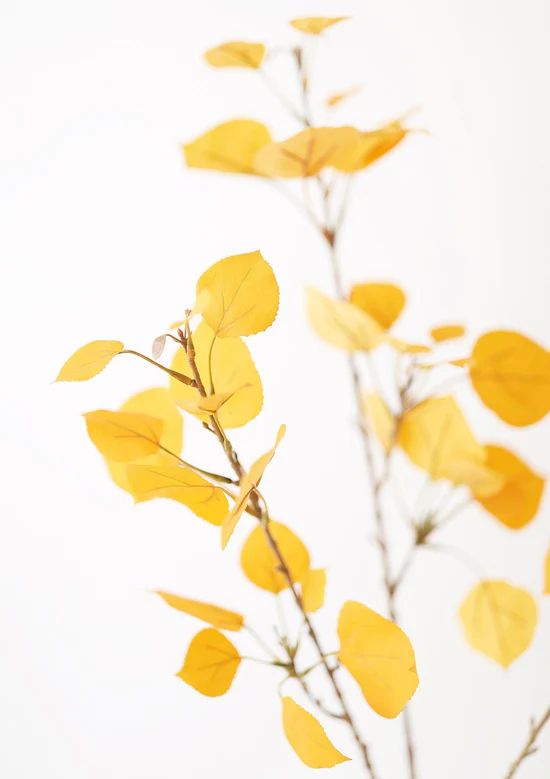 Artificial Aspen Leaf in Yellow Gold - 40 | Afloral (US)