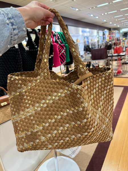 Naghedi look for less (large size of the look for less is the same size as the medium Naghedi st. Barth tote) 🩷 —P.S. the material is the exact same! 👏🏻 

Naghedi St. Barth, Woven tote, look for less, under $100, travel, handbags, best seller 

#LTKstyletip #LTKsalealert #LTKitbag