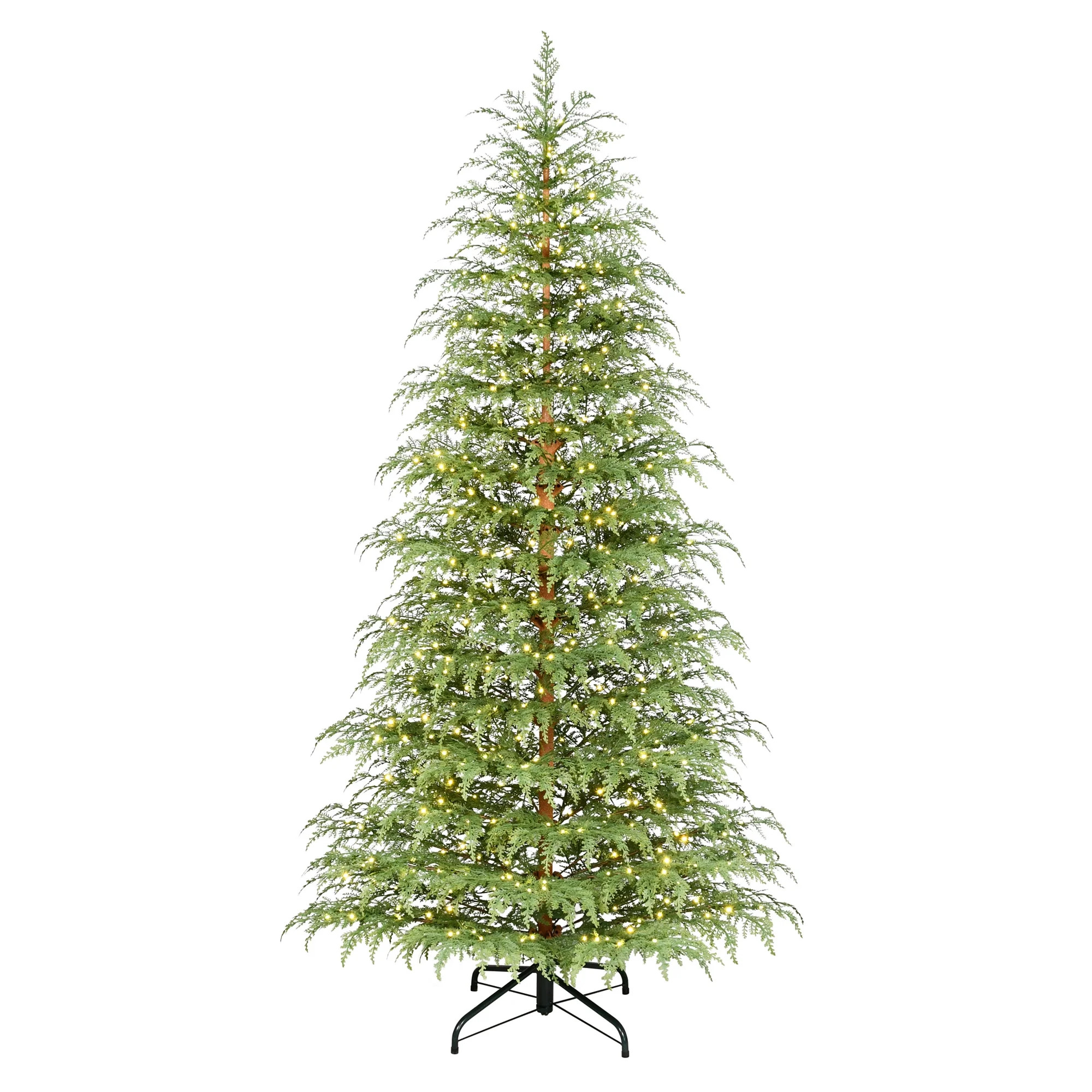 My Texas House 7.5ft Pre-Lit Cypress Artificial Christmas Tree, 500 Warm White Twinkle LED, Green | Walmart (US)