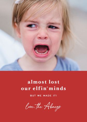 "elfin' minds" - Customizable Holiday Photo Cards in Red by Sara Hicks Malone. | Minted