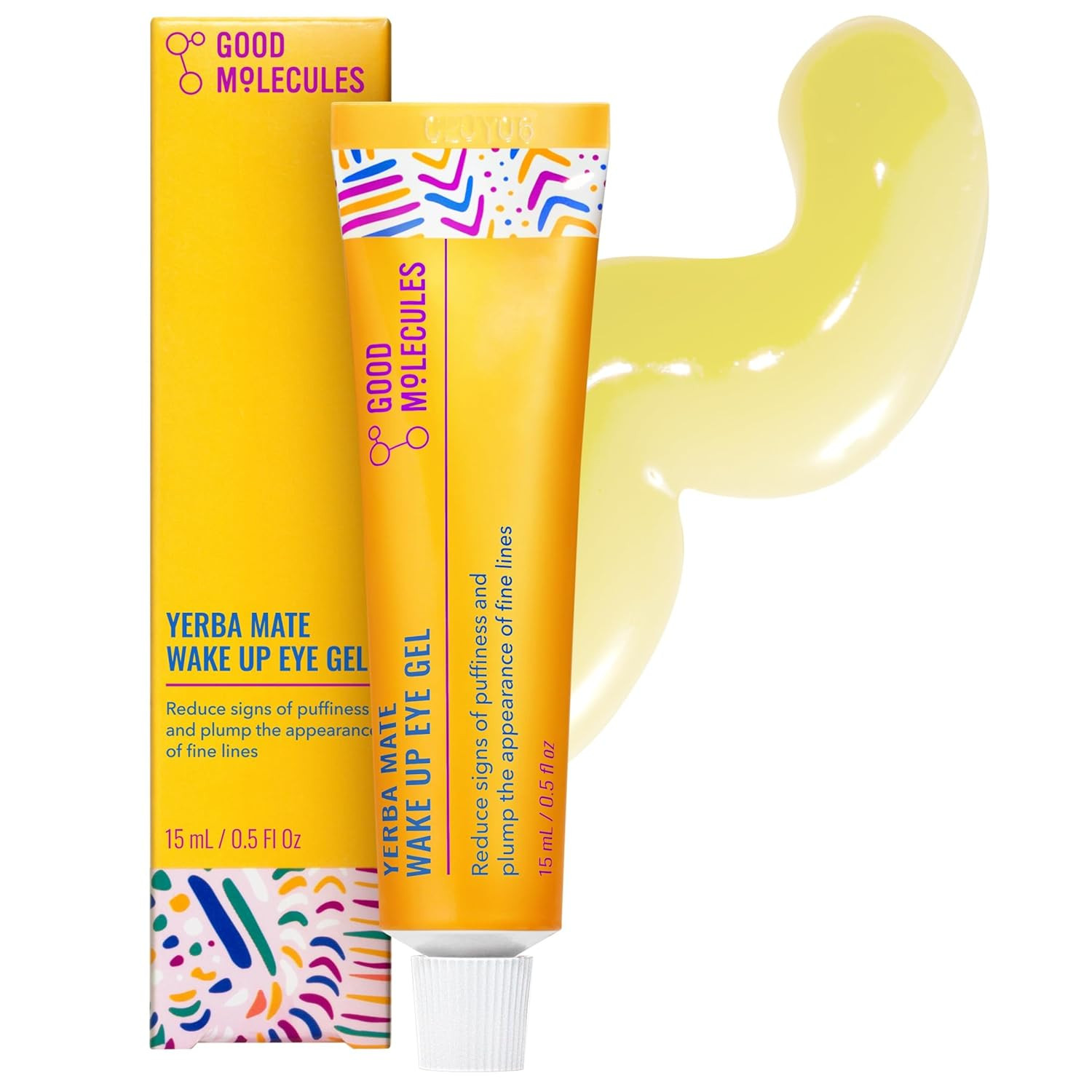 Good Molecules Yerba Mate Wake Up Eye Gel - Yerba Mate, Hyaluronic Acid and Caffeine to Hydrate, Minimize Puffiness and Swelling - Skincare for Face | Amazon (US)