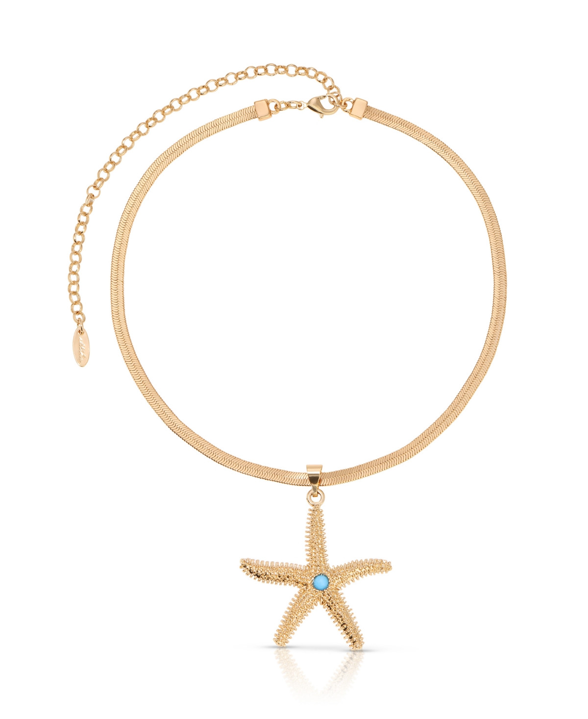 Ettika Turquoise Starfish Pendant Herringbone Chain Necklace - Turquoise | Macy's