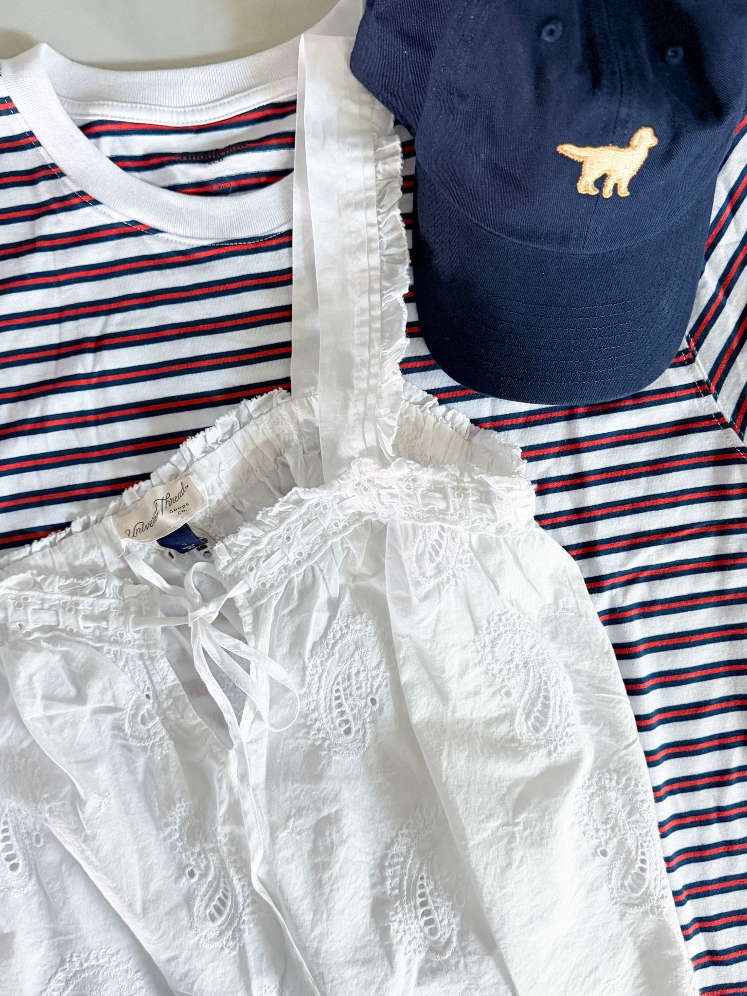 A few easy summer basics that work with just about everything. I always find myself reaching for classic stripes, crisp white tops & a cute hat this time of year. Simple, comfortable & easy to throw on whether I’m running errands, heading to a game, or packing for a weekend away.

summer basics - summer capsule wardrobe - coastal style - coastal grandmother style - classic style - effortless style - casual summer outfit - everyday outfit - mom style - striped tee outfit - baseball hat outfit - vacation outfit - travel outfit - weekend style - beach vacation outfit - lake day outfit - summer fashion - timeless style - neutral outfit - old money style - preppy style - Americana style - summer wardrobe essentials - elevated basics - casual chic - outfit inspiration - summer outfit ideas - easy outfit formula - wardrobe staples - summer trends 2026 - classic summer fashion - comfortable style - minimalist wardrobe - capsule wardrobe essentials - coastal summer aesthetic - family vacation outfits.

#LTKmomlife #LTKootd #LTKU
