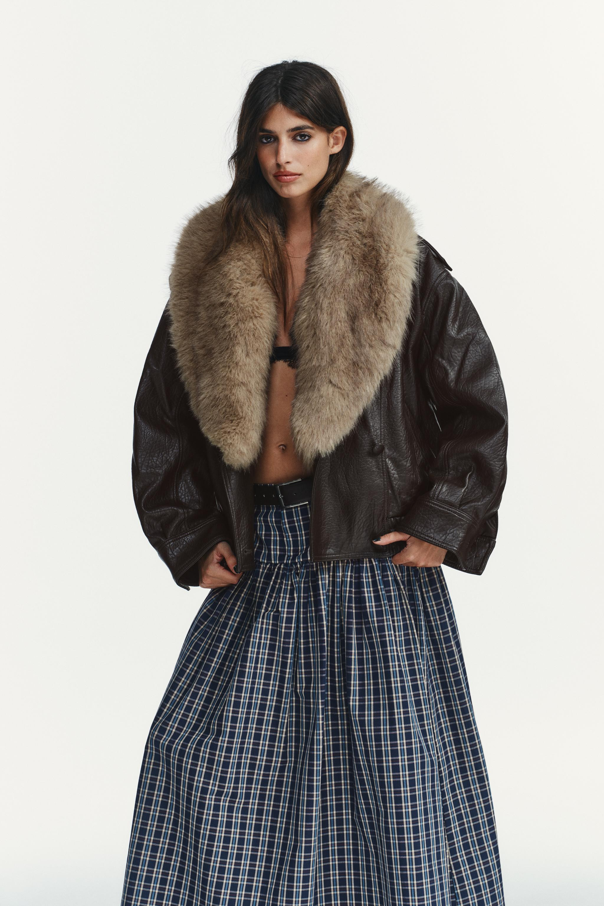 FAUX LEATHER JACKET WITH DETACHABLE COLLAR | Zara UK