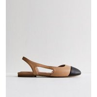 Women's Camel Contrast Toe Cap Slingback Shoes New Look | New Look (UK)
