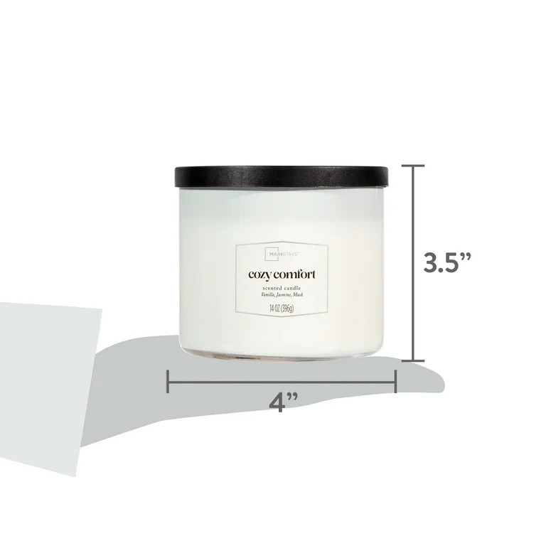 Mainstays 3-Wick Textured Wrapped Cozy Comfort Scented Candle, 14 oz - Walmart.com | Walmart (US)